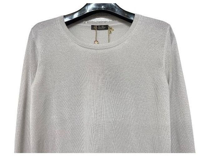 Loro Piana Silberfarbene Strickware Damen - Ansicht 5