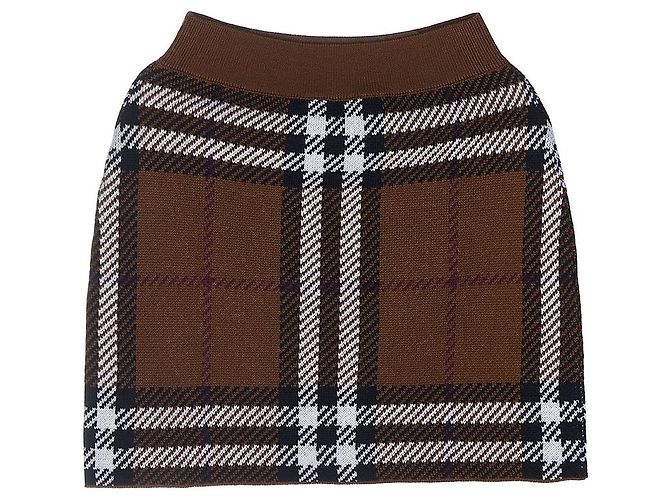 Burberry Minifalda de jacquard de lana a cuadros para mujer Negro - vista 2