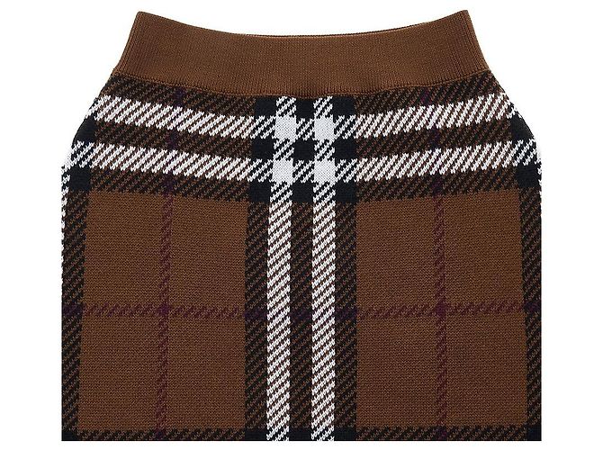 Burberry Minifalda de jacquard de lana a cuadros para mujer Negro - vista 5