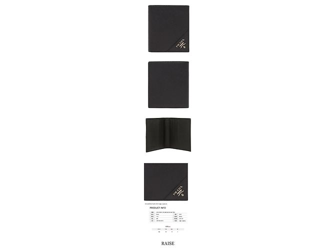 Prada Saffiano Metal Logo Bifold Wallet QME Schwarz - Ansicht 2