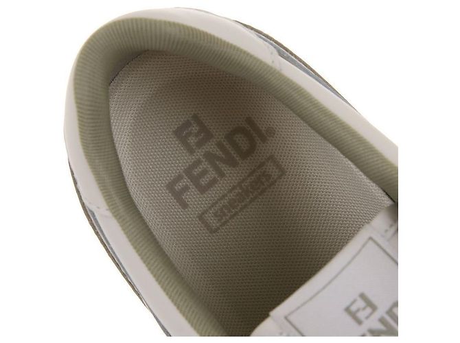 Fendi Sneakers FF Logo Leather Match AOMN Bianco - vista 10