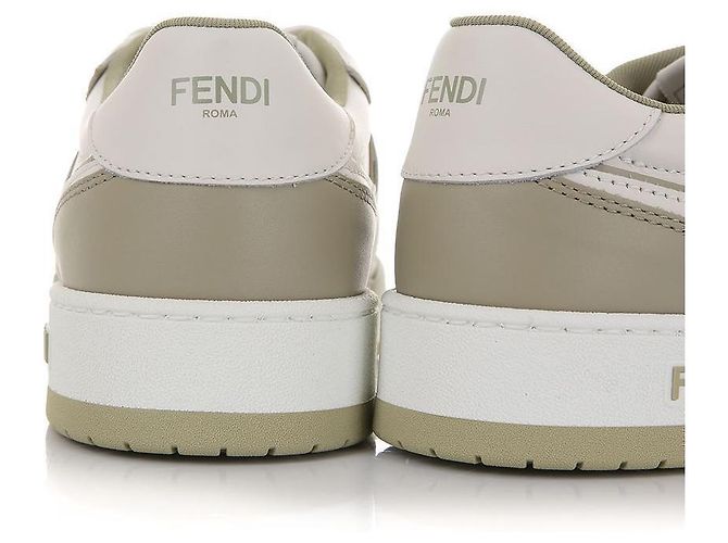 Fendi Sneakers FF Logo Leather Match AOMN Bianco - vista 11