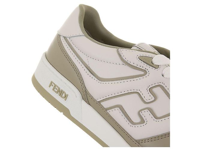 Fendi Sneakers FF Logo Leather Match AOMN Bianco - vista 9
