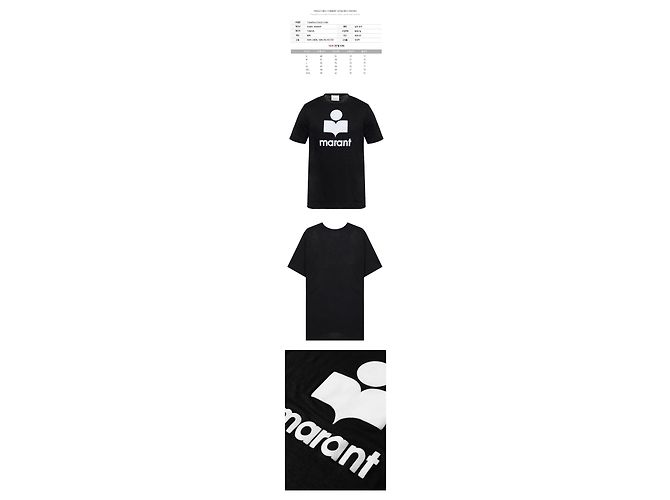 Isabel Marant KARMAN Leinen-T-Shirt Schwarz Mehrfarben - Ansicht 2