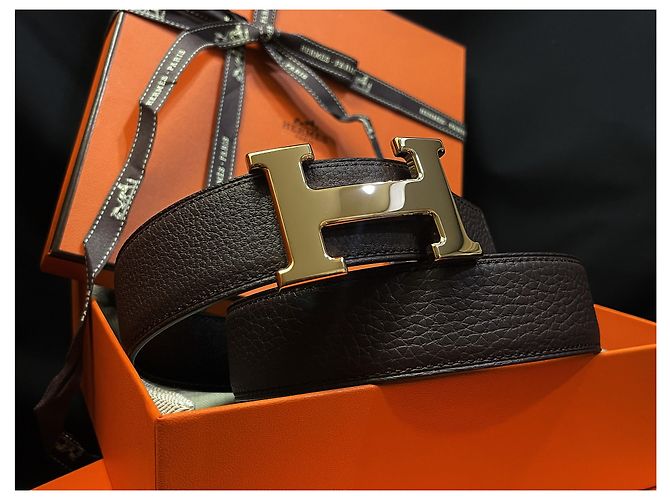 Hermès Cintura reversibile Classic Black Brown Rose Gold Multicolore - vista 3