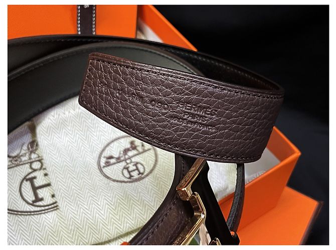Hermès Cintura reversibile Classic Black Brown Rose Gold Multicolore - vista 4