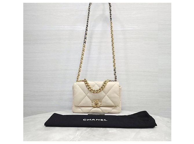 Chanel Medium Chain Flap Bag aus Lammleder Beige Series Braun - Ansicht 9