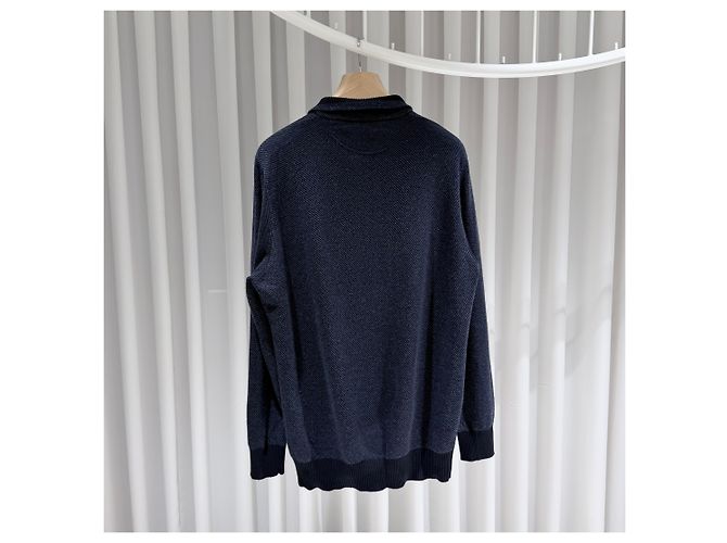 Loro Piana Pull en cachemire à demi-zip Bleu - vue 6