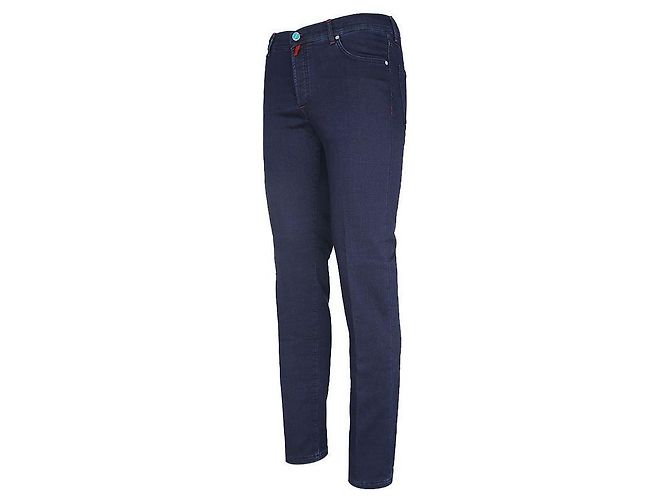 Kiton Logo Tab Wool Denim Pants Black - view 4