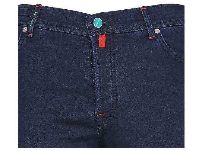 Kiton Logo Tab Wool Denim Pants Black - view 8