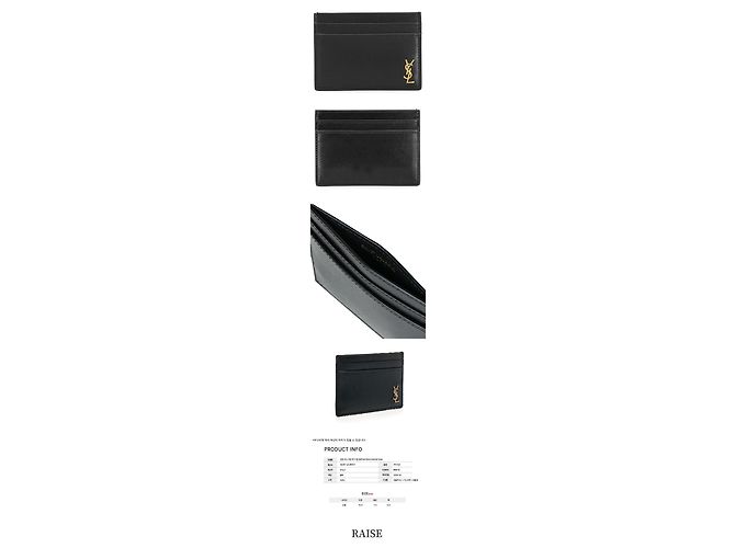 Saint Laurent Kartenetui mit goldenem Logo schwarz - Ansicht 2