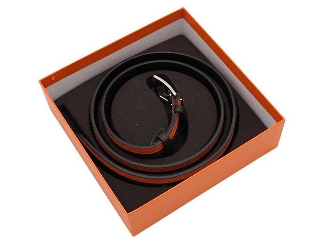 Hermès Cintura bicolore marrone e arancione da uomo - vista 6