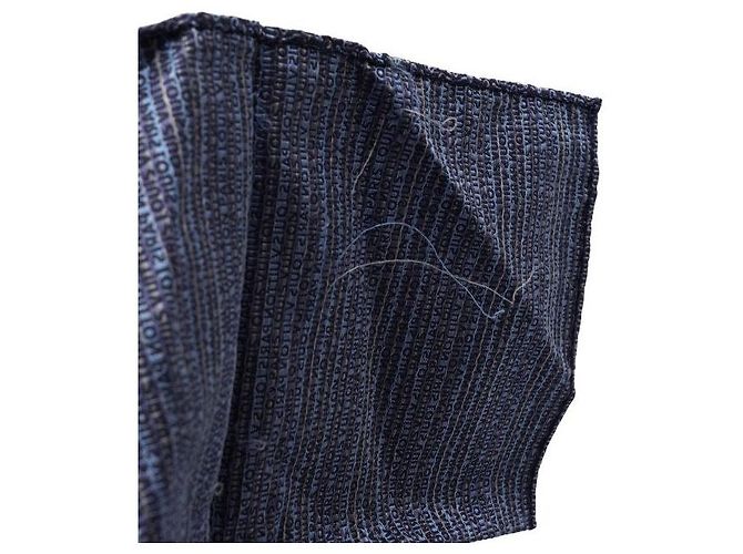Louis Vuitton Fazzoletto da taschino in seta blu navy - vista 5