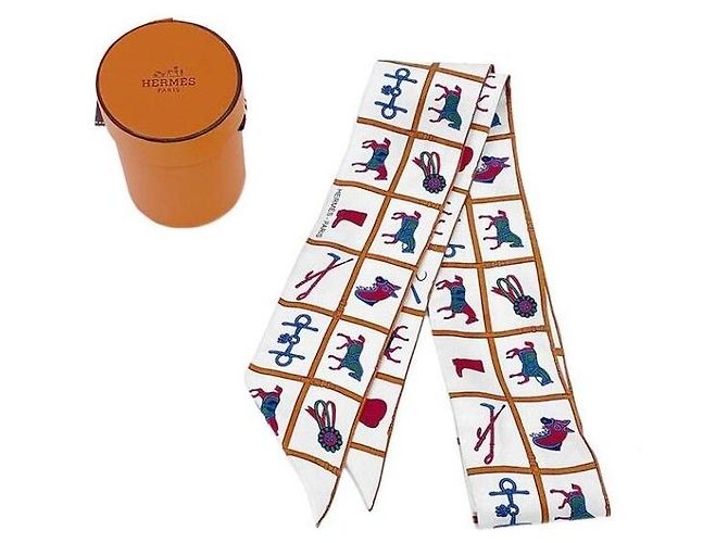 Hermès Twilly de seda Multicor - vista 4