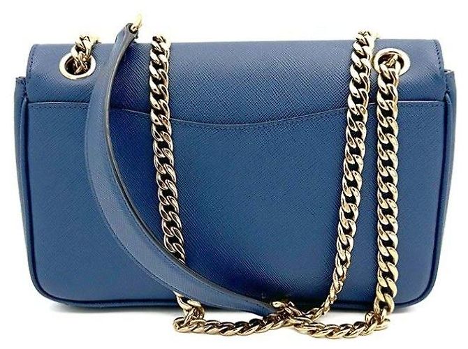 Prada Borsa a tracolla con catena in Saffiano Blu - vista 4