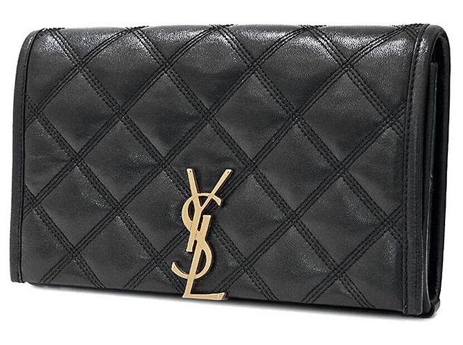 Saint Laurent Borsa a catena Monogram Becky Nero - vista 2