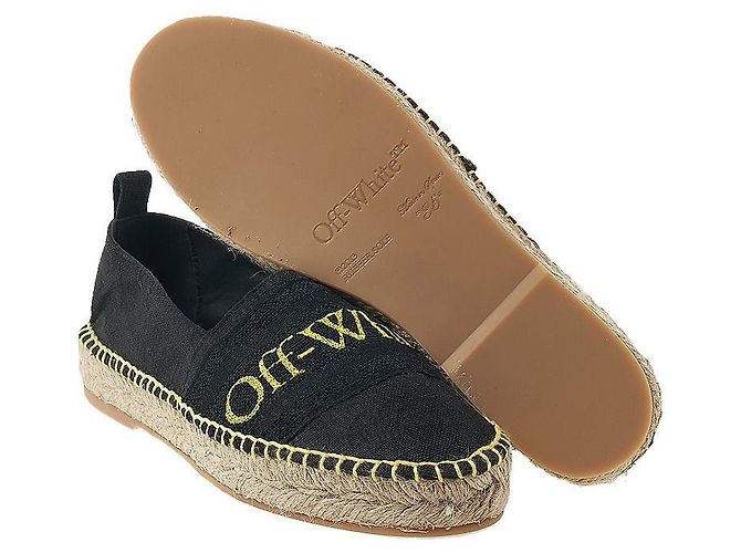 Off White Espadrillas in tela con logo da donna Nero - vista 5