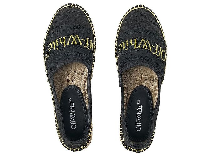 Off White Espadrillas in tela con logo da donna Nero - vista 6