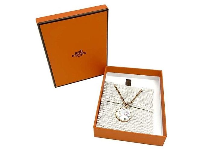 Hermès Collier Medallion Necklace Dourado - vista 6