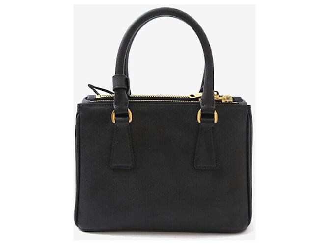 Prada Mini borsa tote a tracolla Saffiano nera Nero - vista 3