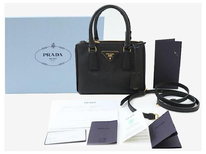 Prada Mini borsa tote a tracolla Saffiano nera Nero - vista 8
