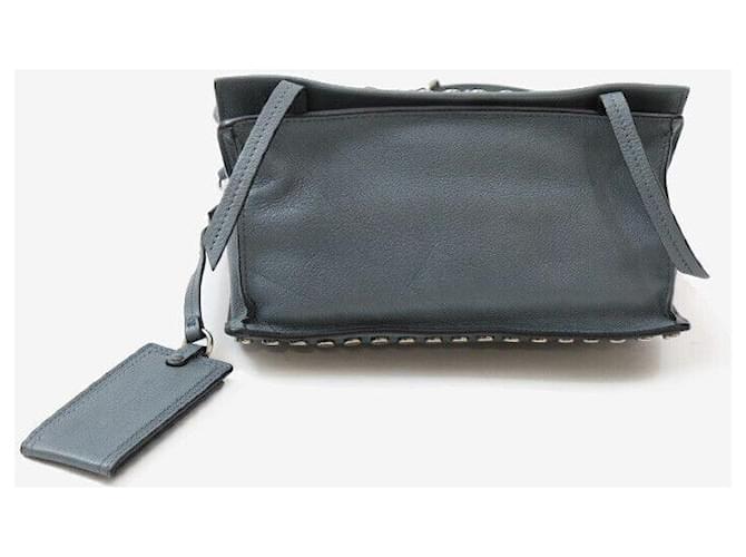 Prada Borsa a Tracolla Etiquette Studded Blue - vista 4