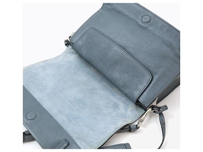 Prada Borsa a Tracolla Etiquette Studded Blue - vista 5
