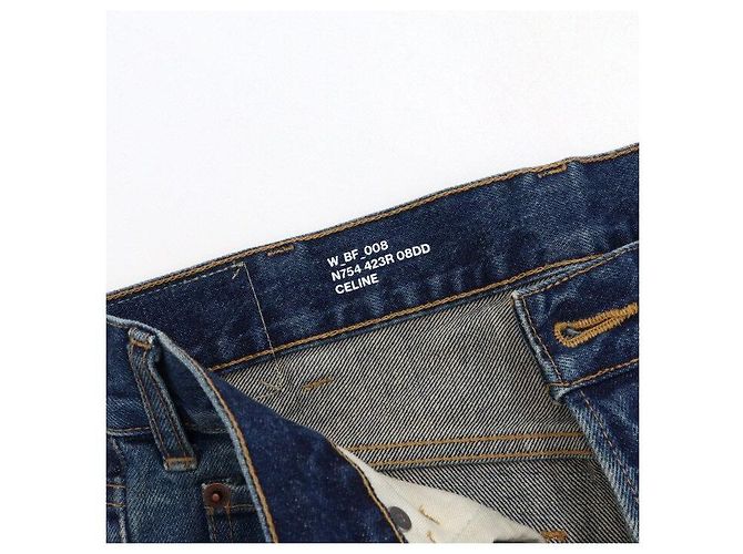 Céline Jeans Dark Union Wash Denim Distressed Women's Jeans Multicolor - vista 7