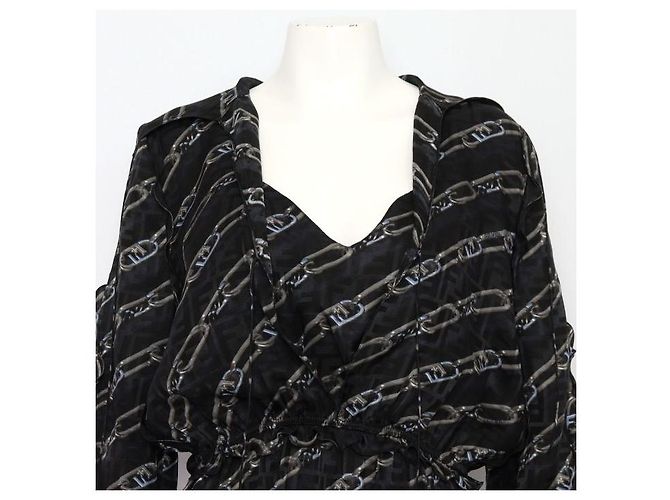 Fendi Vestido de seda para mujer con estampado de multicadenas
Vestido de seda para mujer Negro - vista 2
