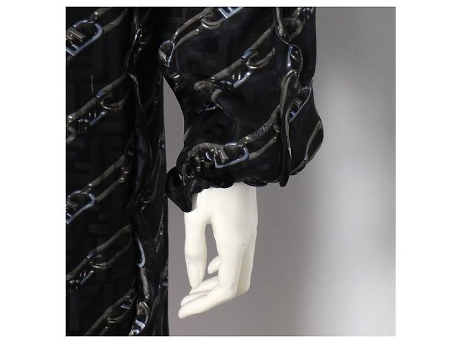 Fendi Vestido de seda para mujer con estampado de multicadenas
Vestido de seda para mujer Negro - vista 3