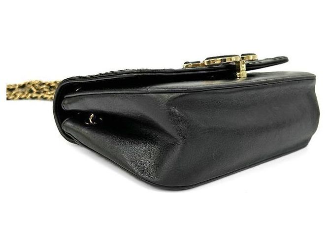 Chanel Borsa a tracolla con patta a chevron nera Nero - vista 10