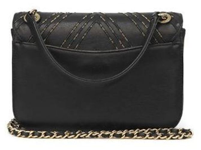 Chanel Borsa a tracolla con patta a chevron nera Nero - vista 4