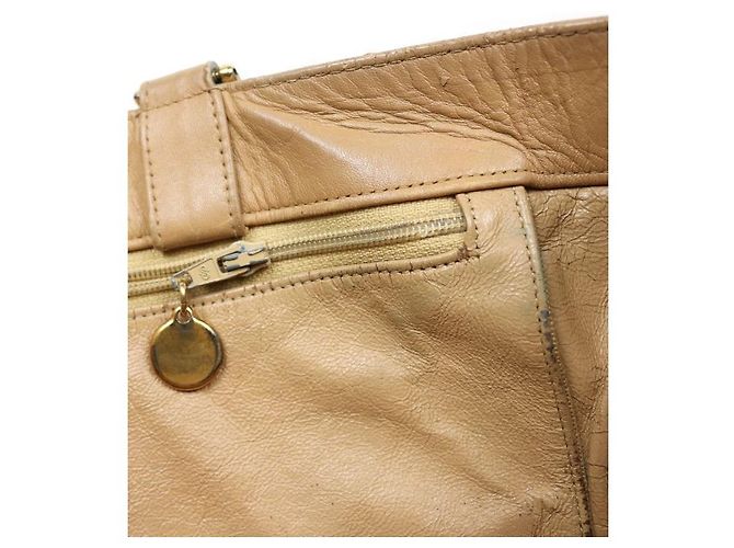 Chanel Sac à épaule Big CC Chain en agneau beige - vue 10