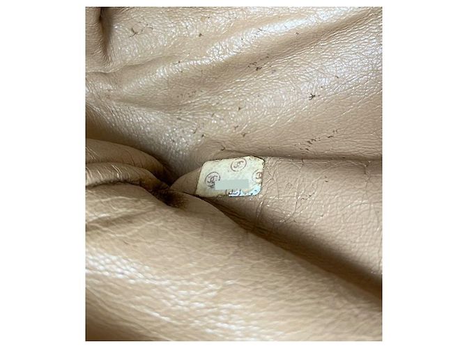 Chanel Sac à épaule Big CC Chain en agneau beige - vue 13