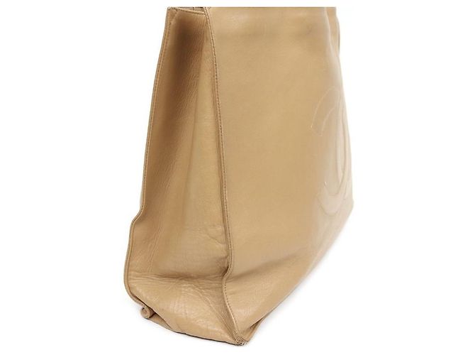 Chanel Sac à épaule Big CC Chain en agneau beige - vue 5