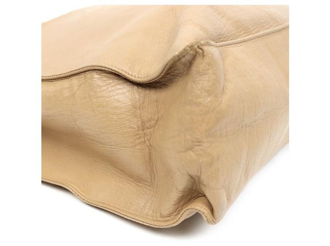 Chanel Sac à épaule Big CC Chain en agneau beige - vue 6