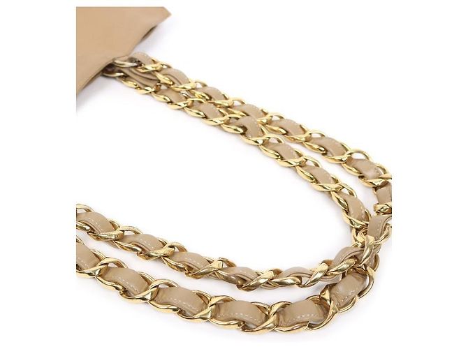 Chanel Sac à épaule Big CC Chain en agneau beige - vue 8