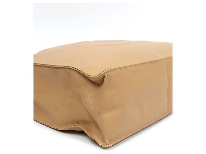 Chanel Borsa a tracolla beige con grande catena CC Marrone - vista 5