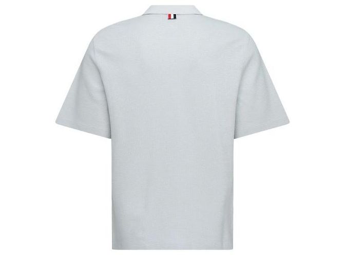 Thom Browne Texturiertes Baumwoll-Leinen-Polo mit RWB-Stickerei - Ansicht 4