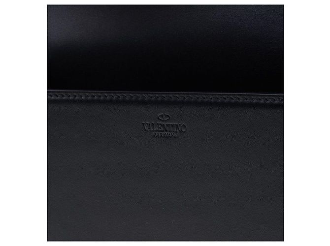 Valentino Clutch in pelle Logo Nero - vista 10