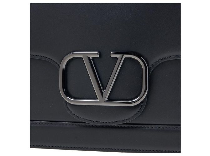 Valentino Clutch in pelle Logo Nero - vista 7