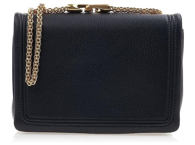 Valentino Borsa a tracolla in pelle con catena e borchia da donna ILK Nero - vista 3