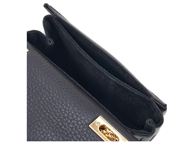 Valentino Borsa a tracolla in pelle con catena e borchia da donna ILK Nero - vista 9