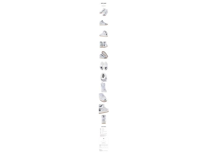 Saint Laurent Sneakers mid-top in pelle grana per donna AAAWS Argento - vista 11