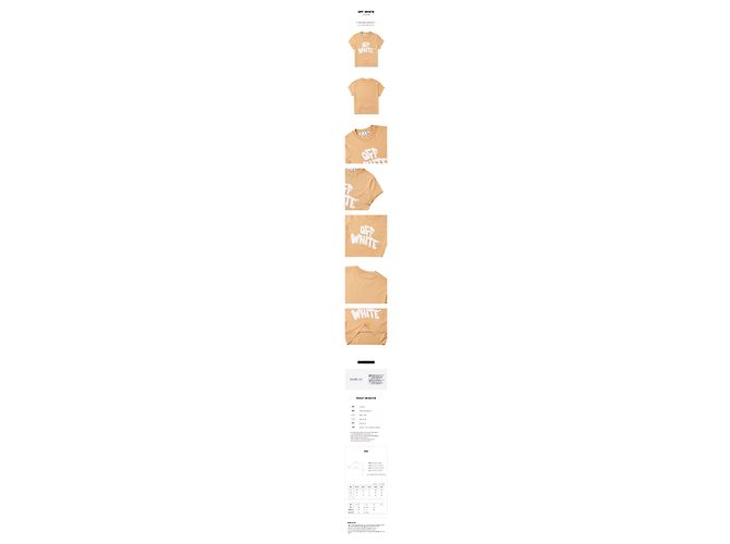 Off White Baumwoll-T-Shirt mit Logo-Print für Damen Orange - Ansicht 11