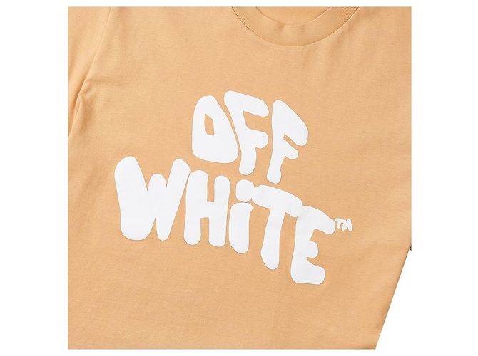 Off White Baumwoll-T-Shirt mit Logo-Print für Damen Orange - Ansicht 5