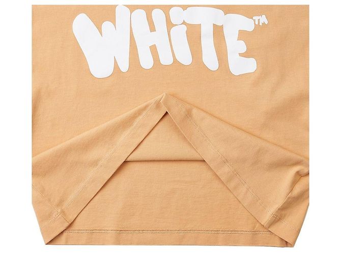 Off White Baumwoll-T-Shirt mit Logo-Print für Damen Orange - Ansicht 7