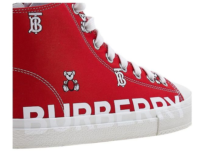 Burberry Sneakers alte monogramma Teddy Bear per bambini MINI LARKHALL HT Rosso - vista 10