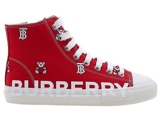 Burberry Sneakers alte monogramma Teddy Bear per bambini MINI LARKHALL HT Rosso - vista 2