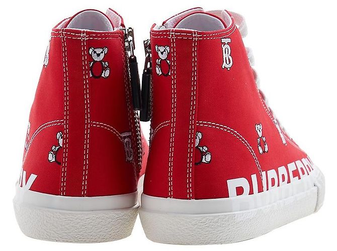 Burberry Sneakers alte monogramma Teddy Bear per bambini MINI LARKHALL HT Rosso - vista 4